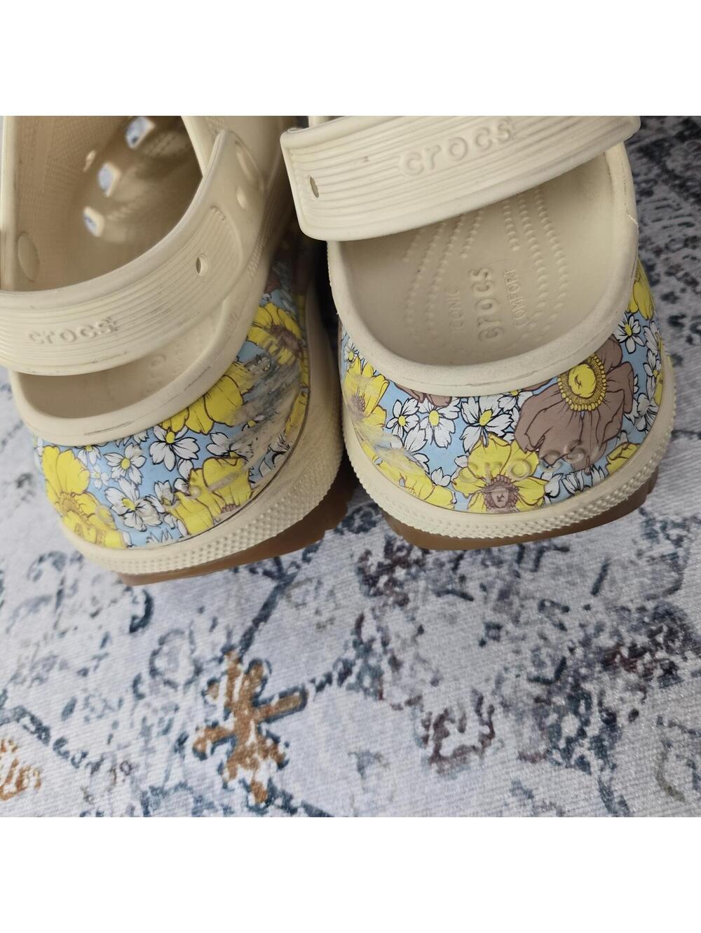 Crocs Mega Crush Clog Vanilla/Multi Retro Floral Colorway Women US 9 - Picture 10 of 15